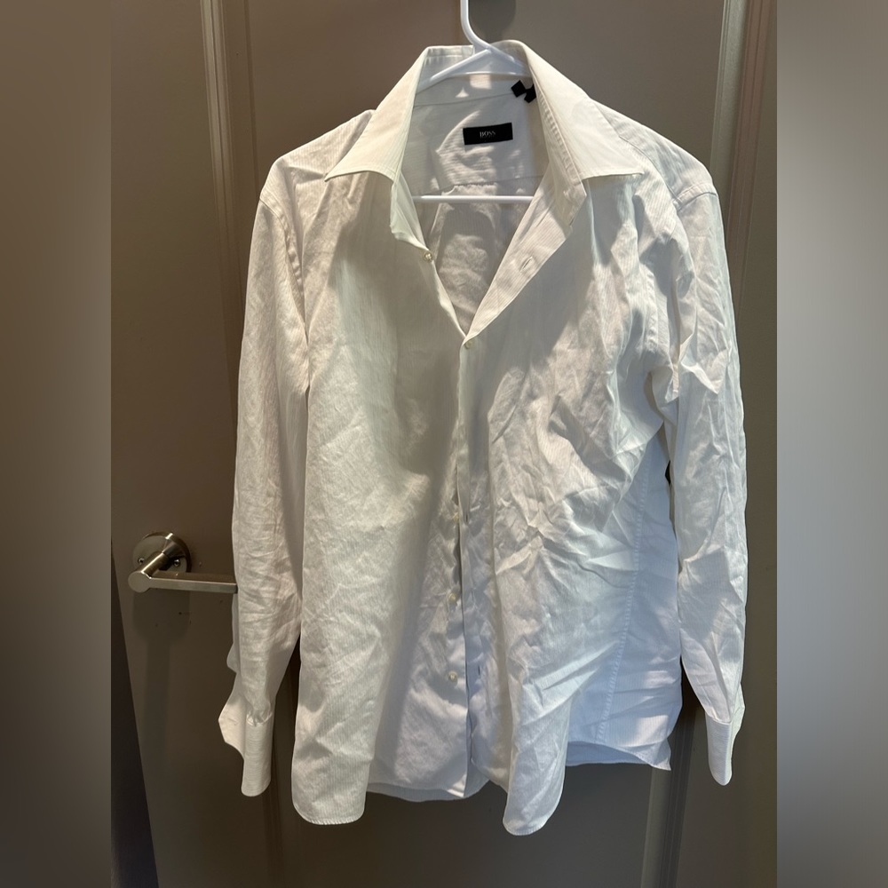WHITE HUGO BOSS DRESS SHIRT